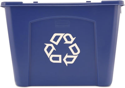 Cubo reciclaje apilable 14gal azul interiores exteriores