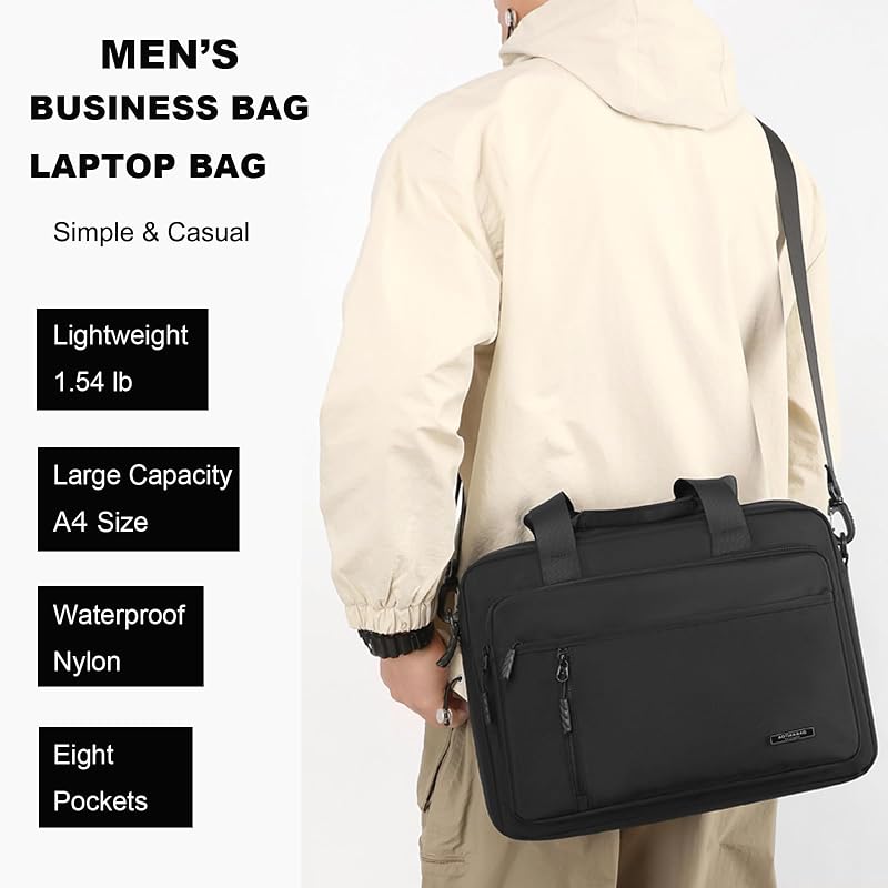 Maletín laptop 14pulg impermeable nailon color negro