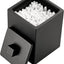 Recipiente resina cuadrado con tapa soporte Qtip negro mate