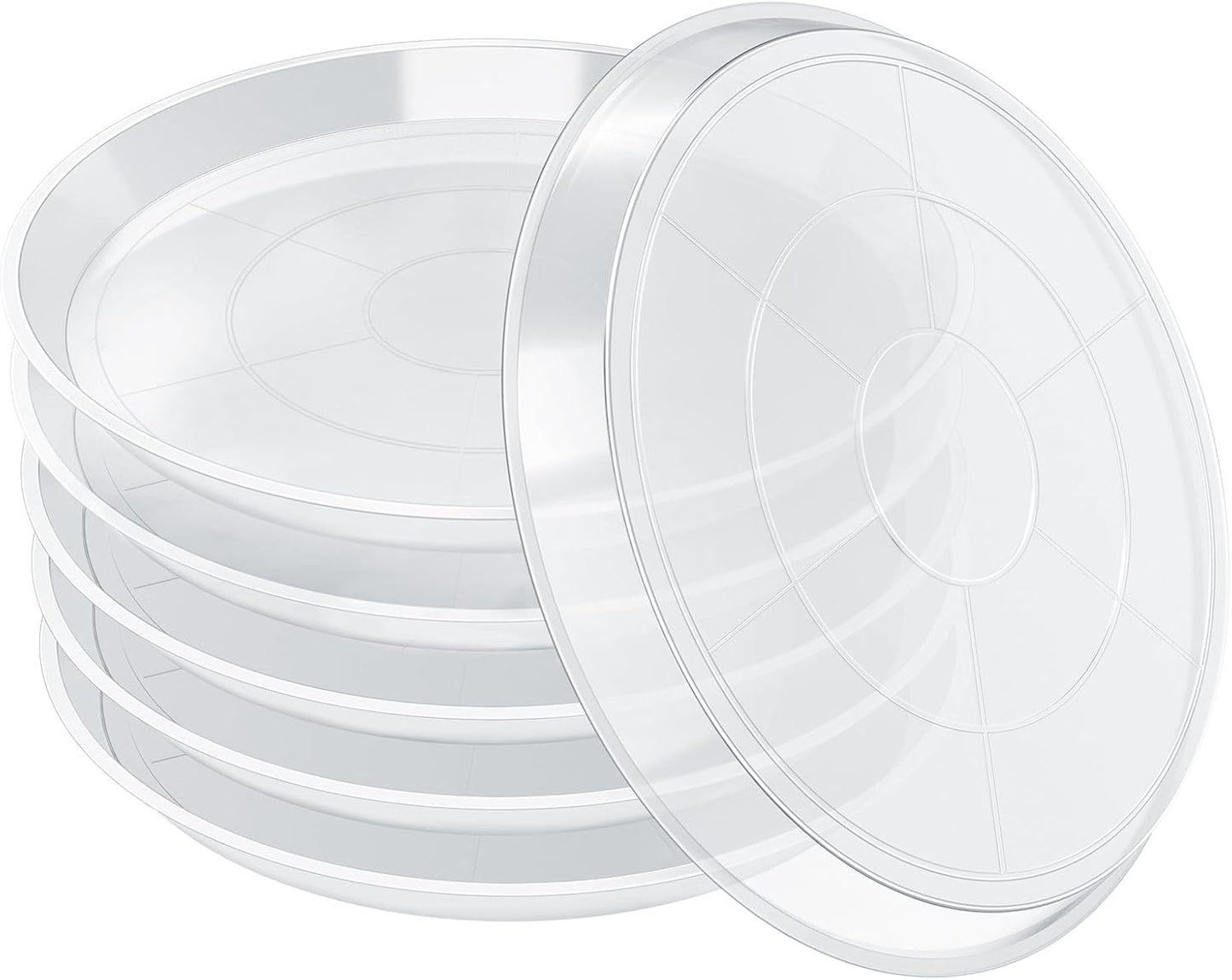 6 Pzas Platillos Transparentes 12pulg para Macetas