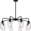 Candelabro negro 8 luces vidrio e26 industrial