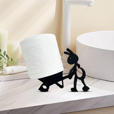Soporte papel higiénico 3D hormigas negras baño