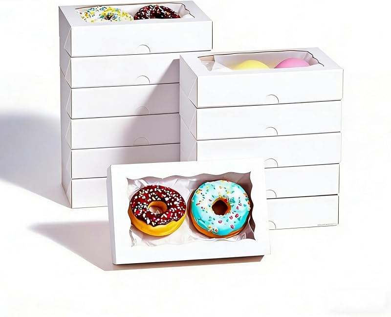 20 Cajas Galletas 7x4pulg Ventana Trufa Chocolate