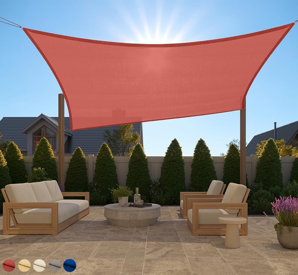 Toldo rectangular resistente UV y óxido patio al aire libre
