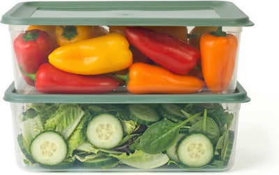 Contenedores alimento plástico reutiliz. sin BPA apilables