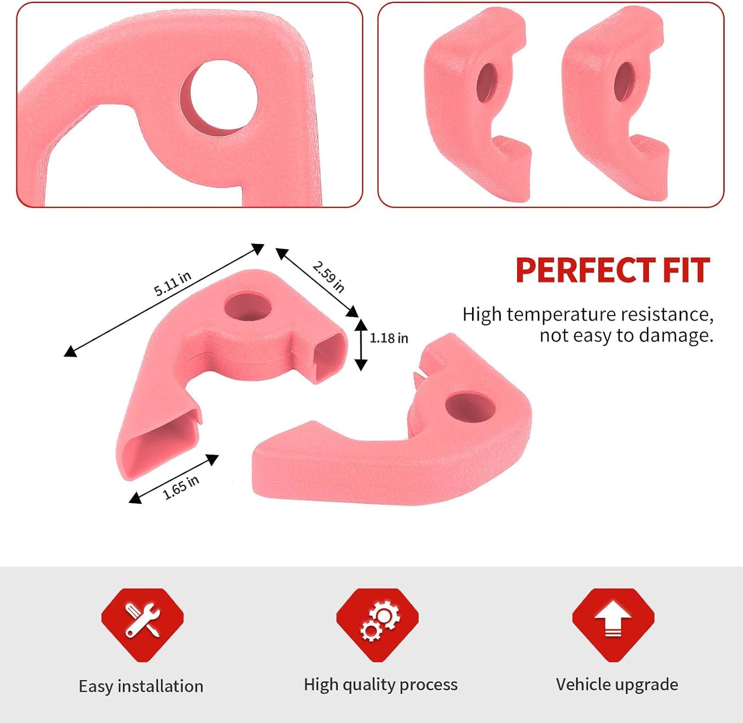 2 Fundas ganchos remolque Bronco 21-24 Rosa