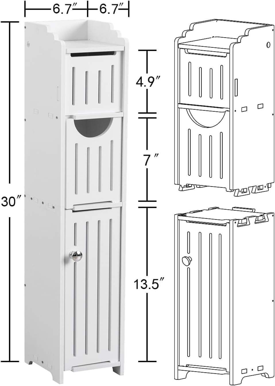Gabinete baño pequeño soporte papel higiénico Mega Roll