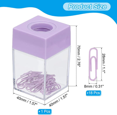 Dispensador clips magnéticos para oficina hogar morado