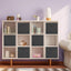 Cubo almacenamiento plegable tela 6uds negro