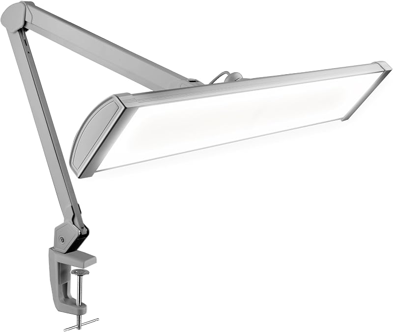 Lámpara escritorio LED 26" sin sombras plata