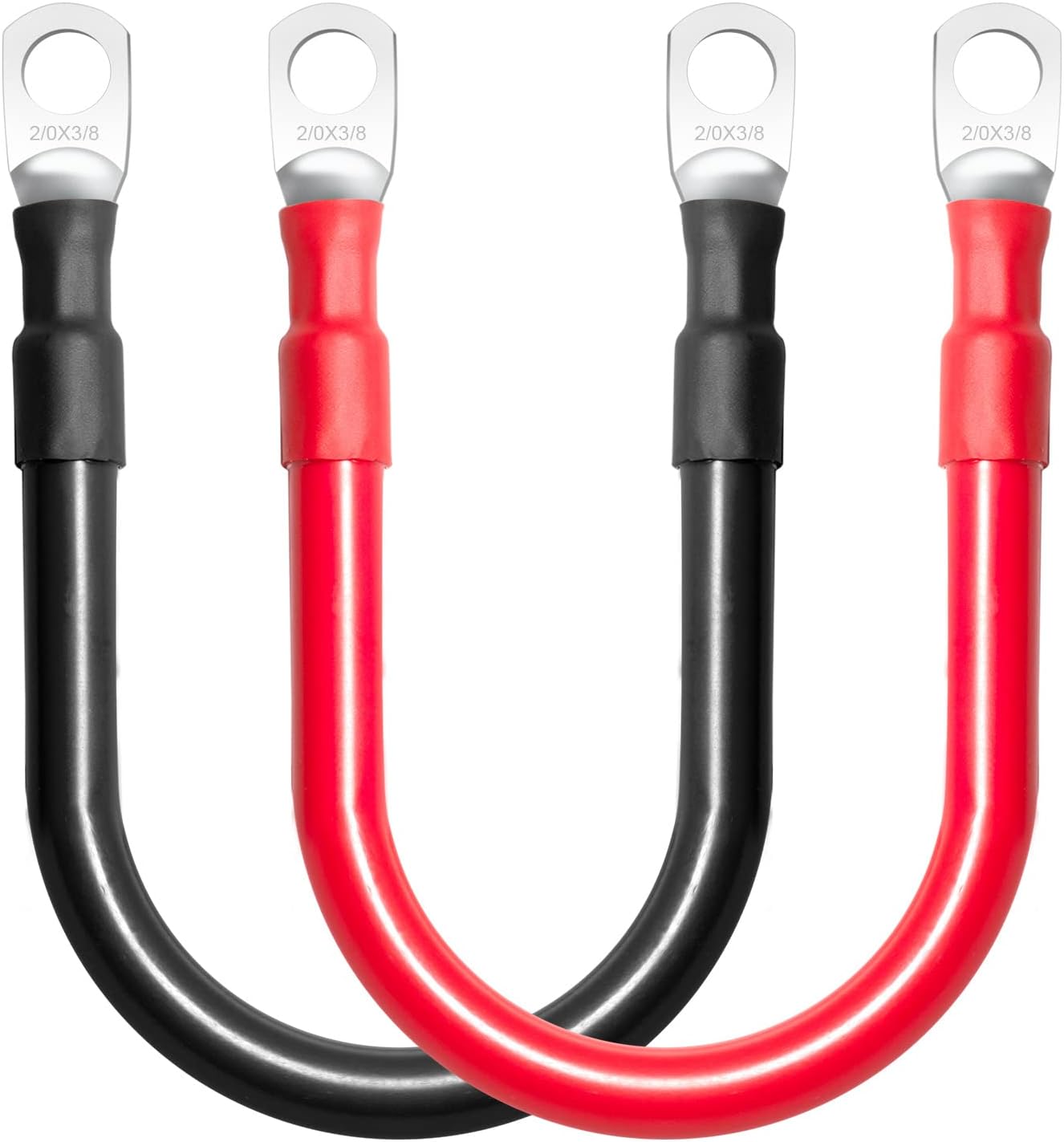 Set cables batería 2/0 AWG 1 pie terminales 3/8"