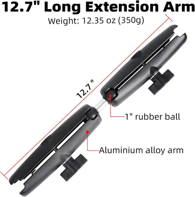 Brazo doble enchufe extensible adaptador bola 1" comp RAM B