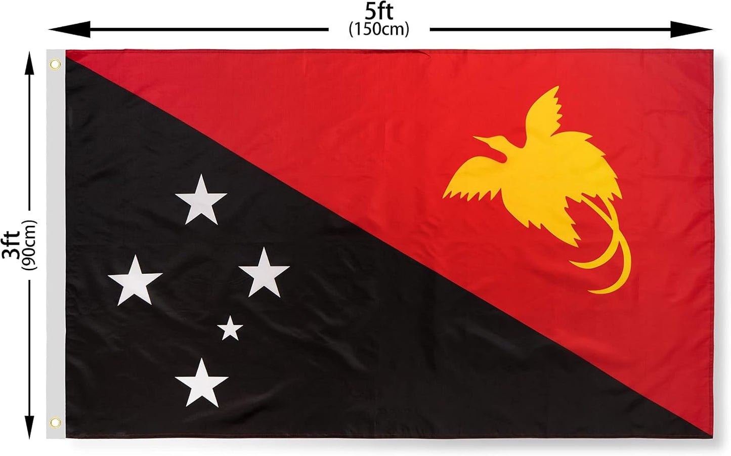 Bandera Papúa Nueva Guinea 3x5ft Poliéster Grueso Resistente