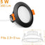 Iluminación empotrable LED negra 2.5" regulable 5W