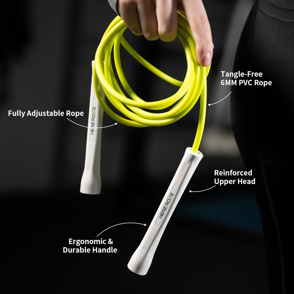 Cuerda saltar PVC 0.236" para fitness hombres mujeres