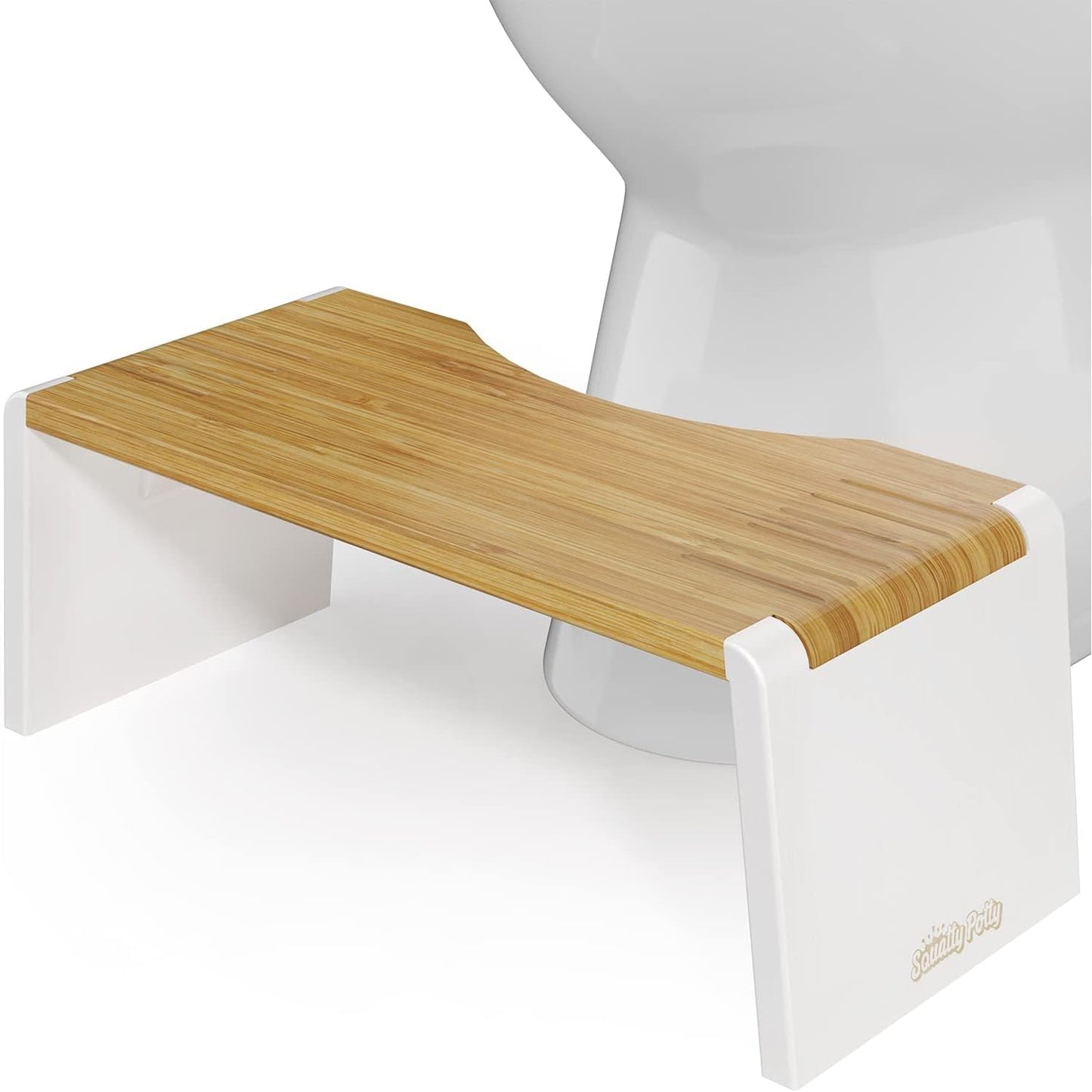 Taburete plegable bambú 7pulg marrón y blanco