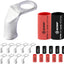 10 Pzas Conectores Anillo 4 AWG 3/8 Lengüetas 90° Negro Rojo