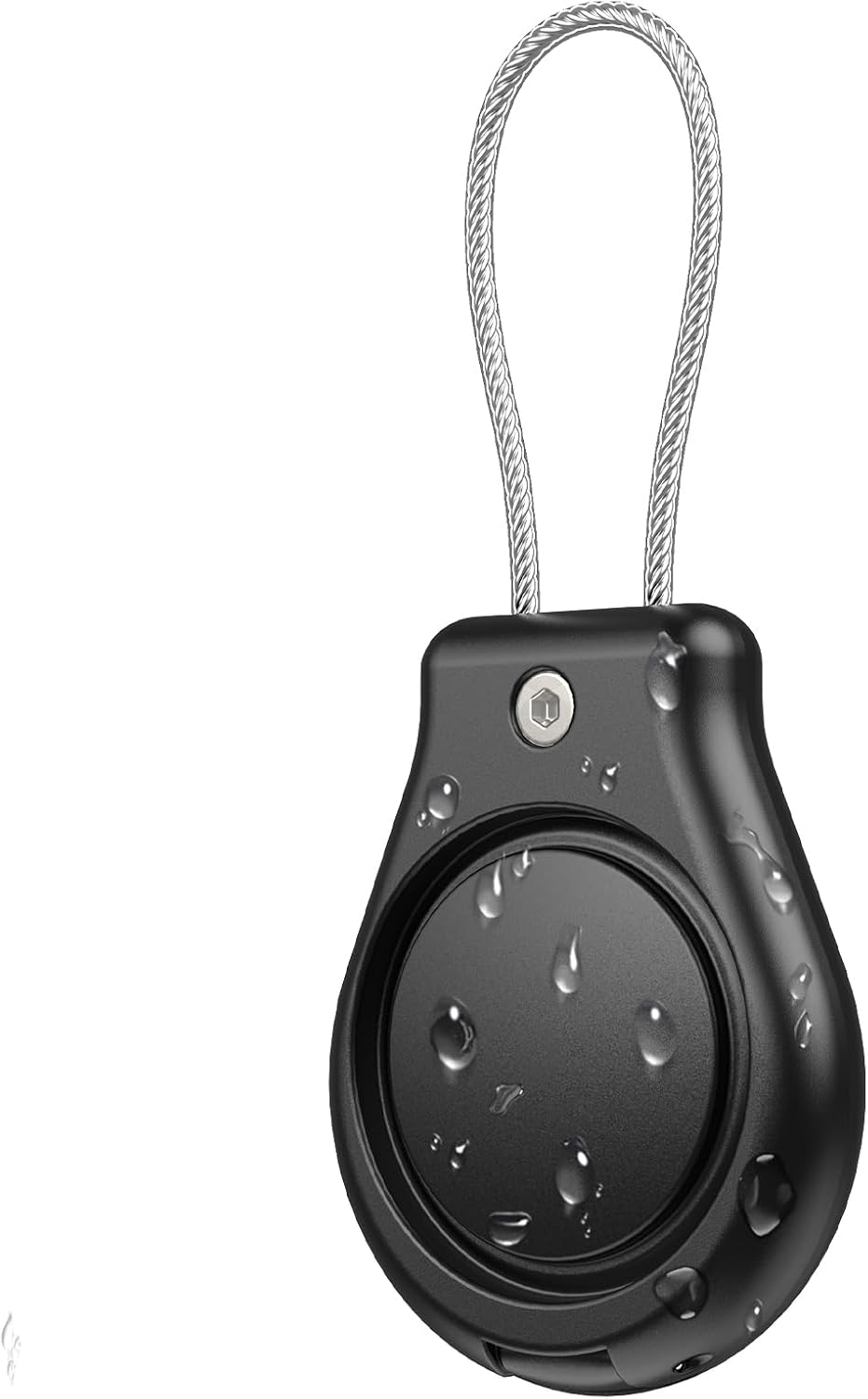 Soporte Airtag con cable resistente al agua llavero negro