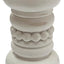 Portavelas madera rústica soporte decorativo con cuentas blanco