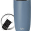 Vaso térmico acero inox 16oz con tapa transparente duna azul