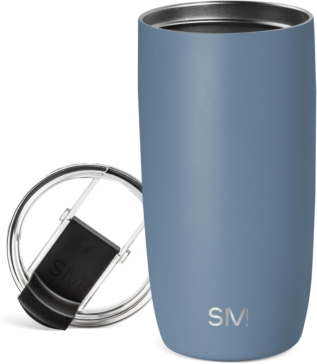 Vaso térmico acero inox 16oz con tapa transparente duna azul