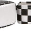Set 4 cestas plegables geométricas lino algodón negro