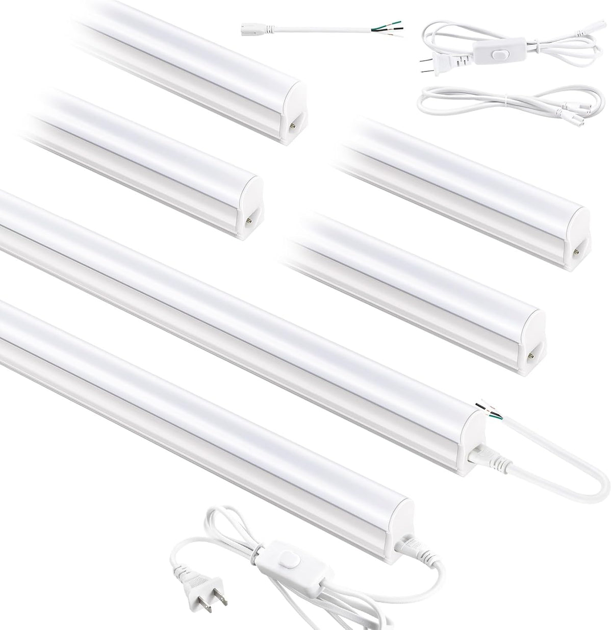 6 Luces LED T5 PRO 4ft 2800lm 6500K Luz Blanca Garaje