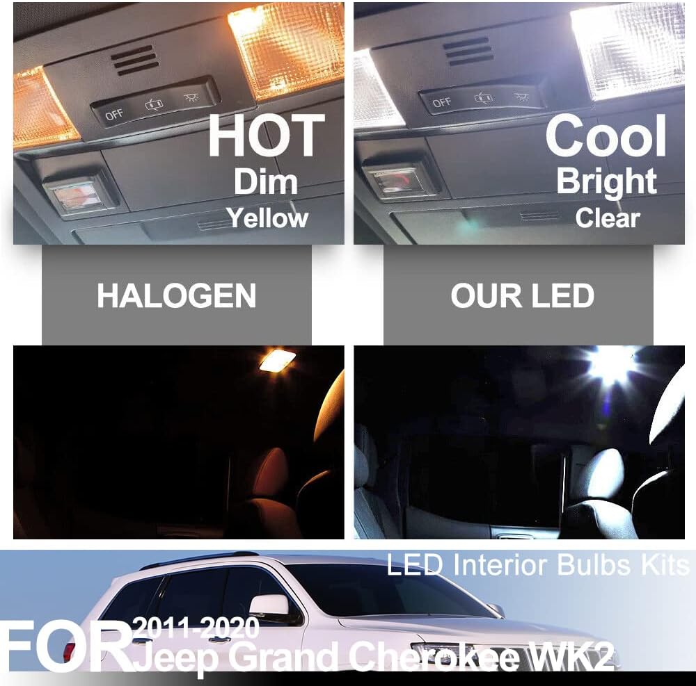 Kit 15 Bombillas LED Grand Cherokee WK 6000K Interior