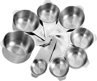 Set 8 Tazas Medidoras Acero Inox para Cocina