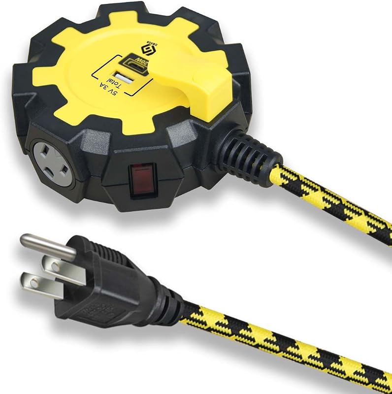 Cargador USB-C PD20W 2 Puertos 6 Salidas Cable Trenzado 6pies