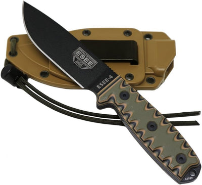 Cuchillo supervivencia 4 Pzas mango diente sierra funda marrón