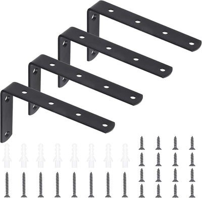 4 Soportes Estante L 5x3pulg Cierre Articulado Pared