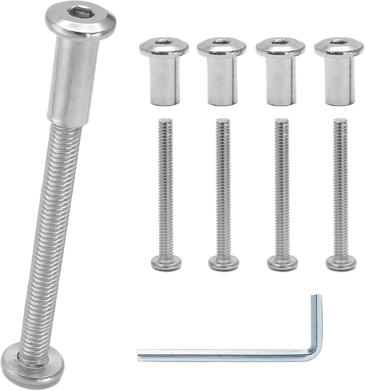 10 Pzas Tornillo M6 x 2.36pulg Hex con Llave Allen para Muebles