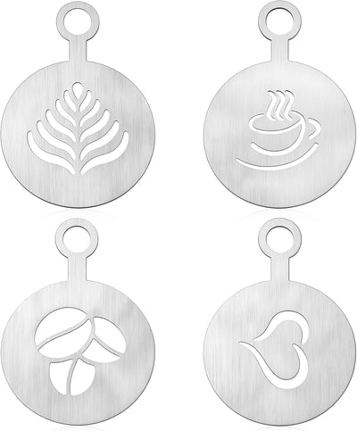 Plantillas de café de acero inoxidable con varios patrones
