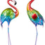 Escultura flamenco metal jardín juego 2 44pulg multicolor