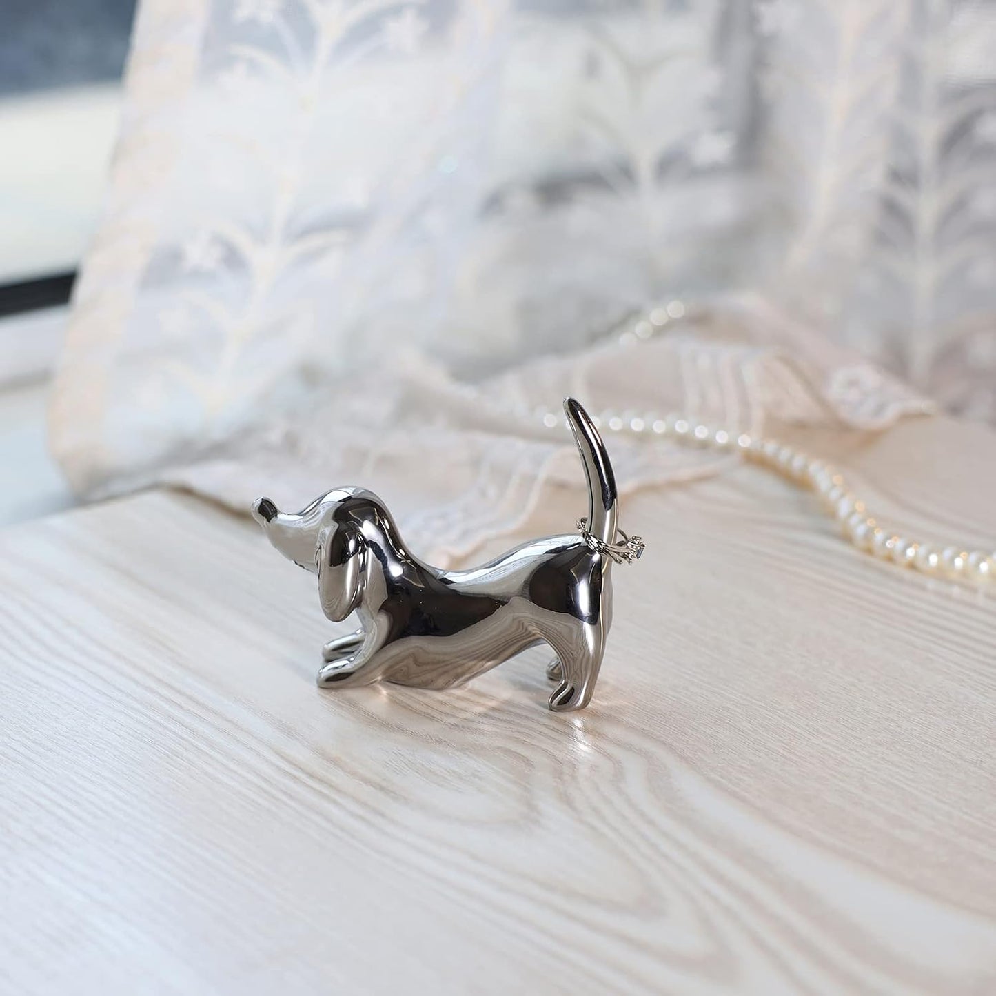 Portanillo para anillos de perro en plata regalo mujer