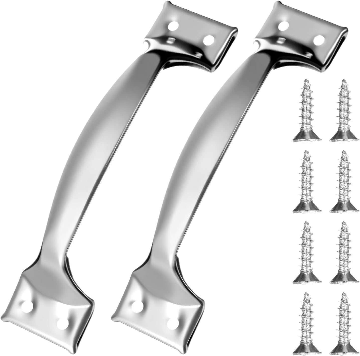 2 Manijas Puerta Garaje Metal Acero Inox para Exteriores