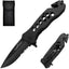Cuchillo bolsillo multifuncional acero inox 440 color negro