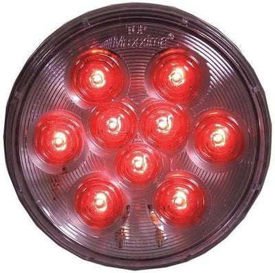 Luz trasera redonda roja 4" lente transparente montaje ojal