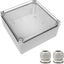 Caja eléctrica IP67 impermeable gris con cubierta transparente