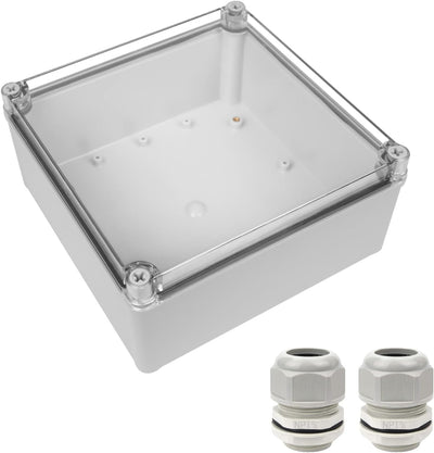 Caja eléctrica IP67 impermeable gris con cubierta transparente