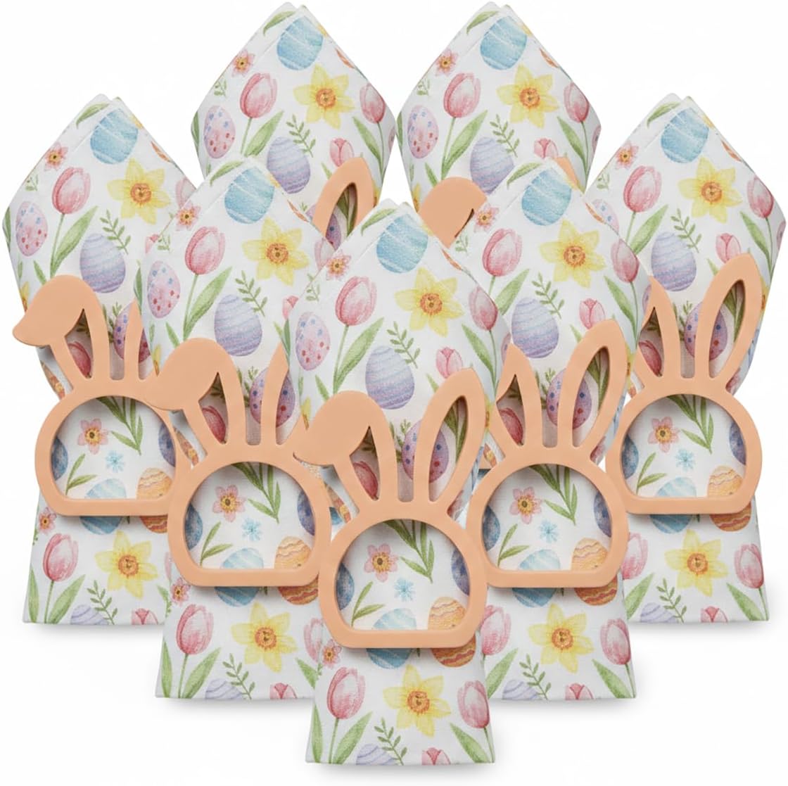 Set 6 servilleteros Pascua decoración 3D primavera
