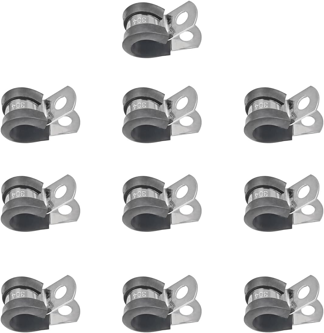 10 Abrazaderas Acero Inox 304 3/8pulg Clips Tubo Combustible
