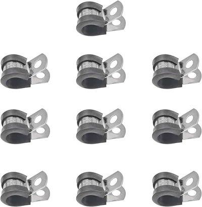 10 Abrazaderas Acero Inox 304 3/8pulg Clips Tubo Combustible