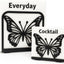 Juego 2 soportes servilletas metal diseño mariposa negro cocina bar