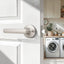 8 Manijas Puerta Níquel Cepillado Interiores Resistentes