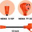 Cable adaptador RV 30A a 110V 12" NEMA 5-15P a TT-30R