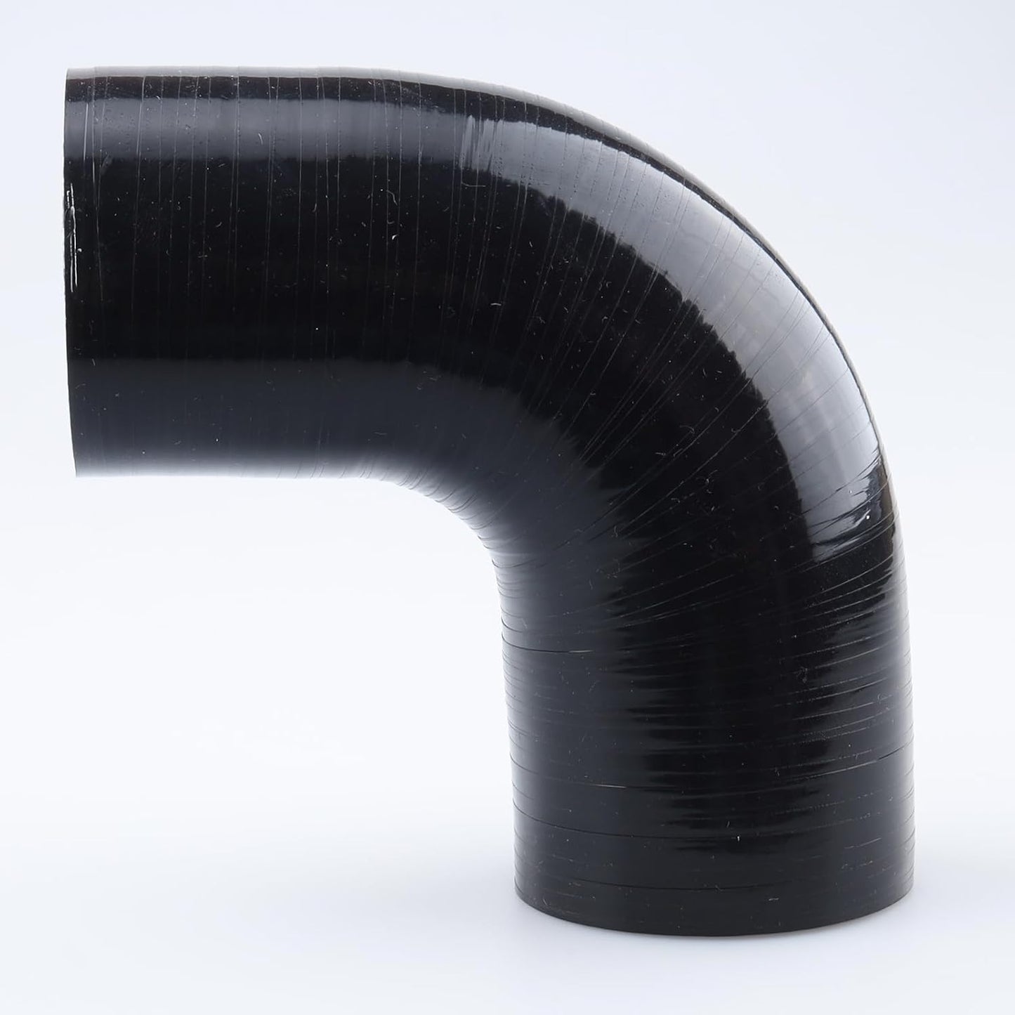 Acoplador codo 90 grados manguera silicona 3.5" negro