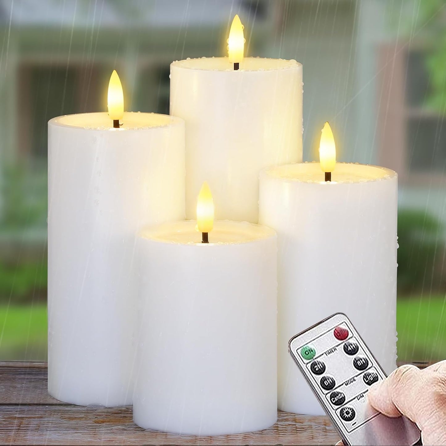 4 Velas Led Parpadeantes Impermeables 3x4pulg