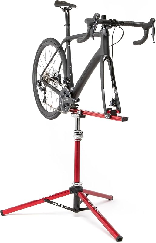 Soporte reparación bicicleta compacto color rojo
